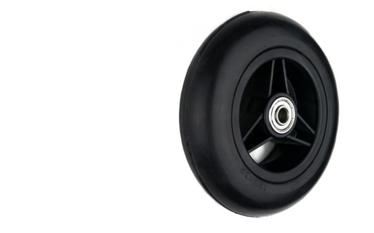Rubber wiel 125 x 32 naaf lengte 36mm zwarte band - Afbeelding 4