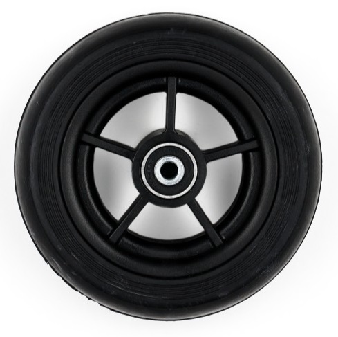 Rubber wiel 140 x 40 naaf lengte 46 mm zwarte band - Afbeelding 4