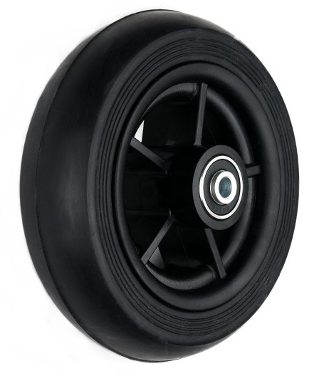 Rubber wiel 140 x 40 naaf lengte 46 mm zwarte band - Afbeelding 5