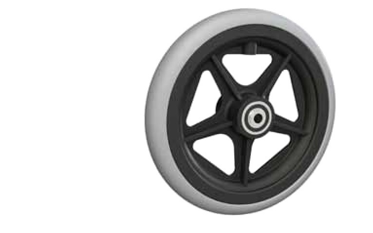Rubber wiel 178 x 30 naaf lengte 46 mm