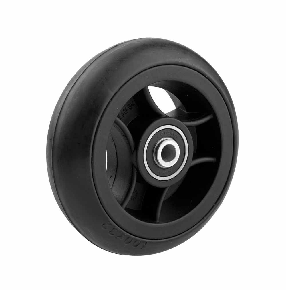 Wiel 100 x 32 (4") Rubber band, naaflengte 36mm zwarte band - Afbeelding 2