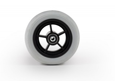 Rubber wiel 140 x 40 naaf lengte 46 mm - Afbeelding 2
