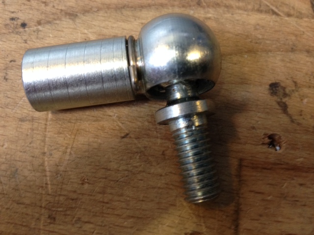 Kogelgewricht met kogelpan, M8 x 30, form CS, vlgs DIN 71802, blauw/wit verzinkt, incl moer. - Afbeelding 2