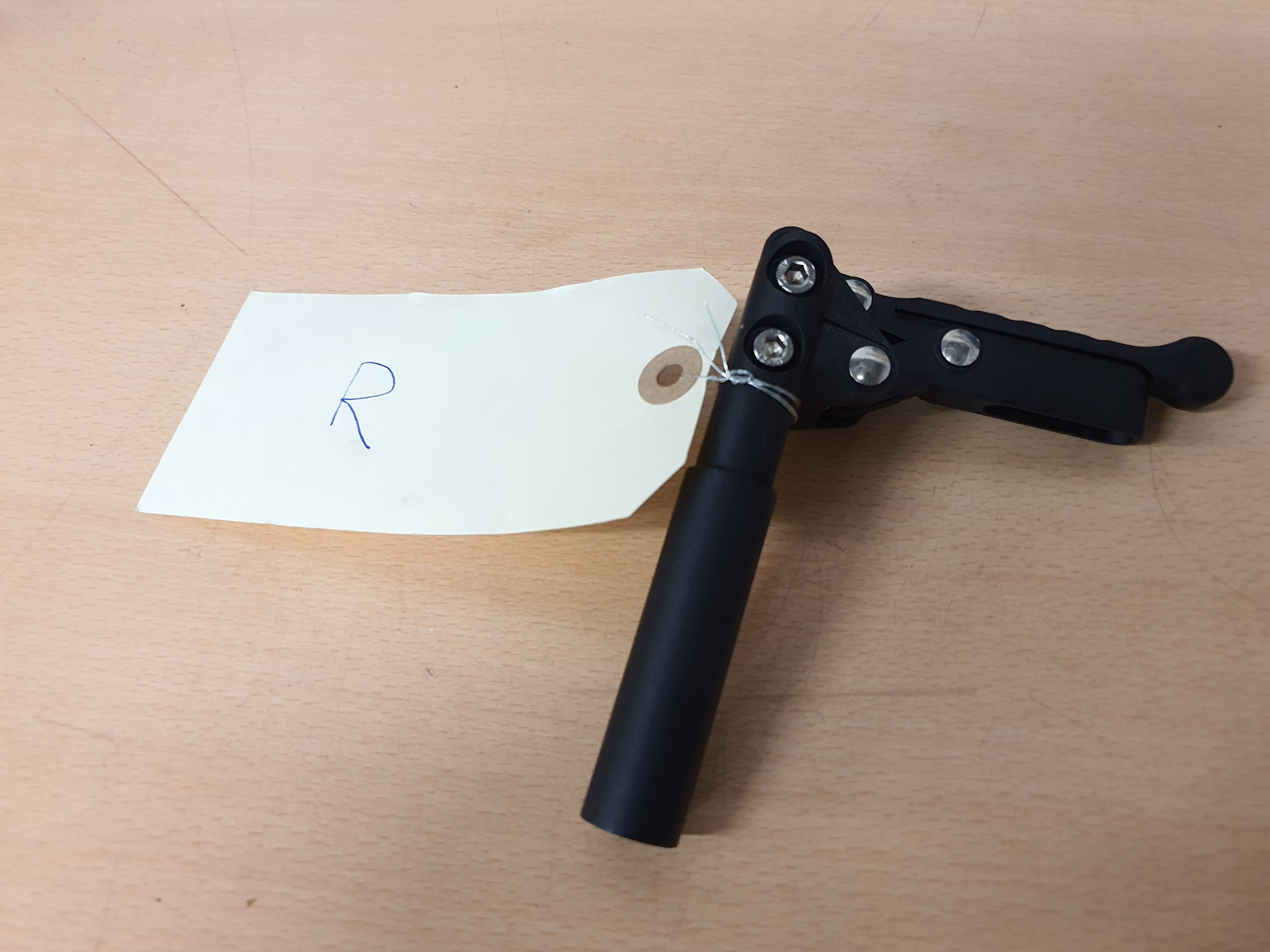 Schaarrem aluminium, rechts (deluxe uitvoering)