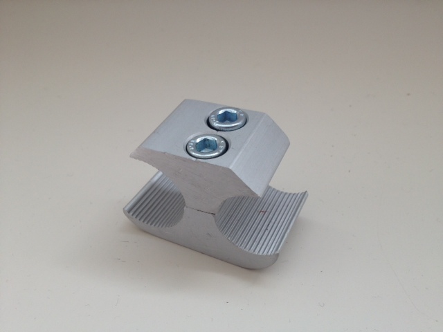 Klemblok aluminium 19-25mm zwart (per set) - Afbeelding 2