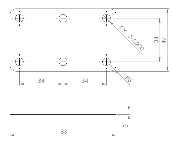 Hoofdsteun 34mm off-center adaptor