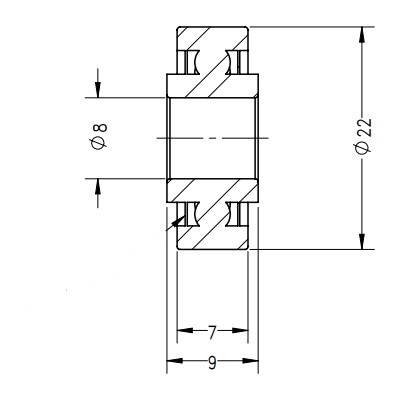 Kogellager 608 ZZ tbv rollatorwiel - Afbeelding 2