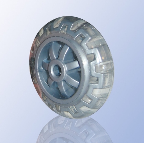 Skate wiel transparant 8mm asgat 75 mm hoog