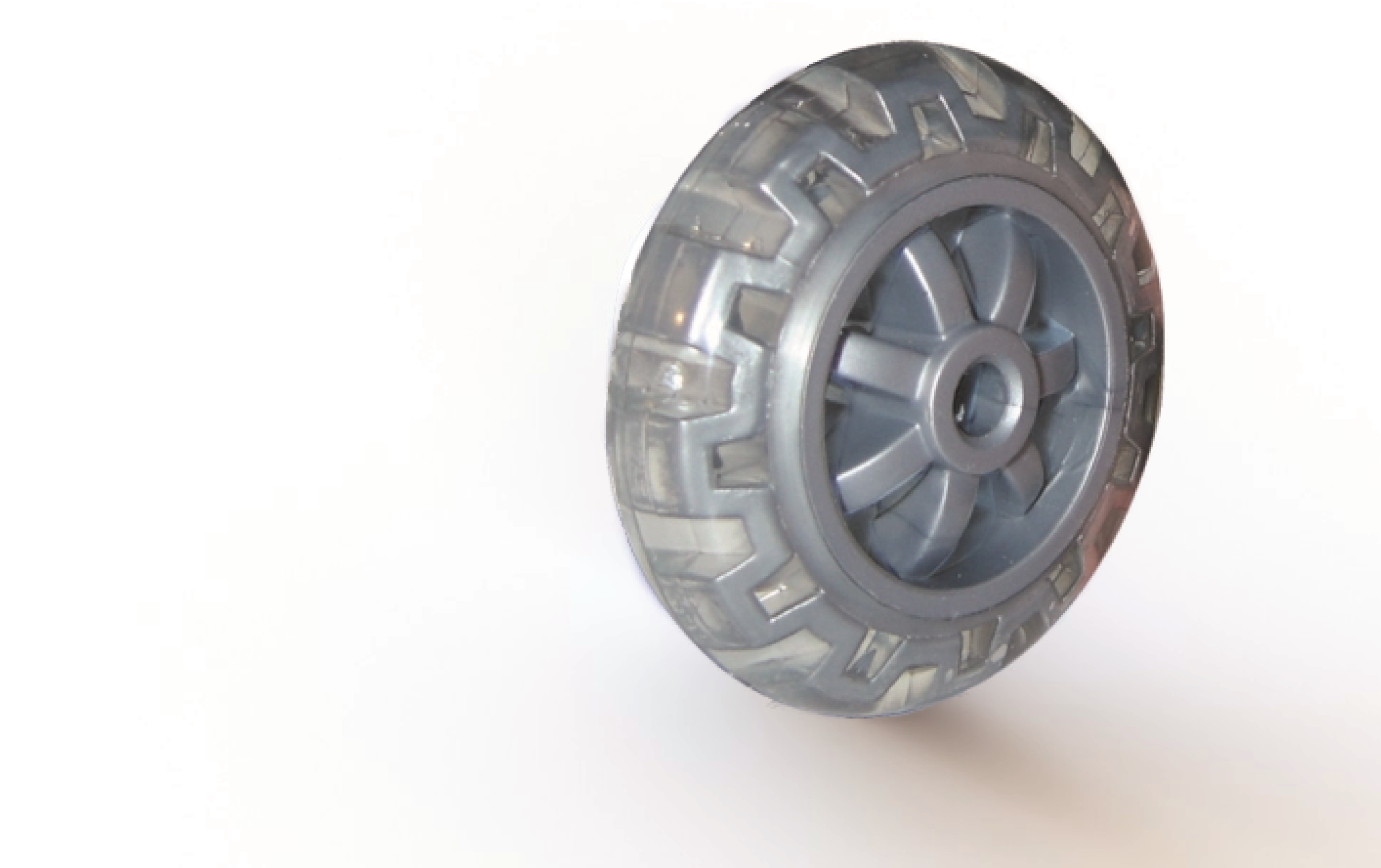 Skate wiel transparant 8mm asgat 75 mm hoog - Afbeelding 2