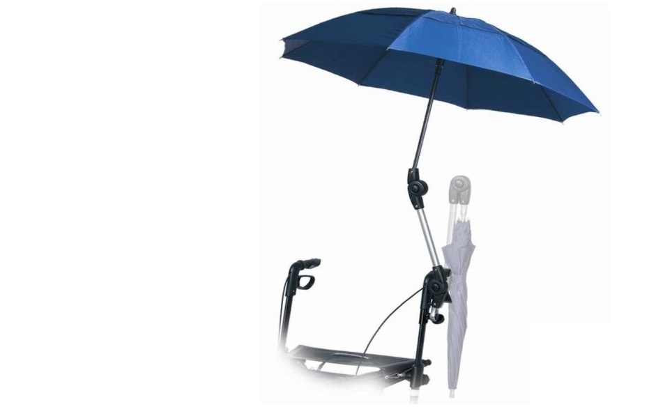 Rollator/Rolstoel paraplu, incl. bevestiging, kleur: Zilver - Afbeelding 2