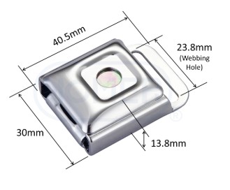 Veiligheidsgordel met pensluiting 23.8mm, staal (vrouwelijk) - Afbeelding 2