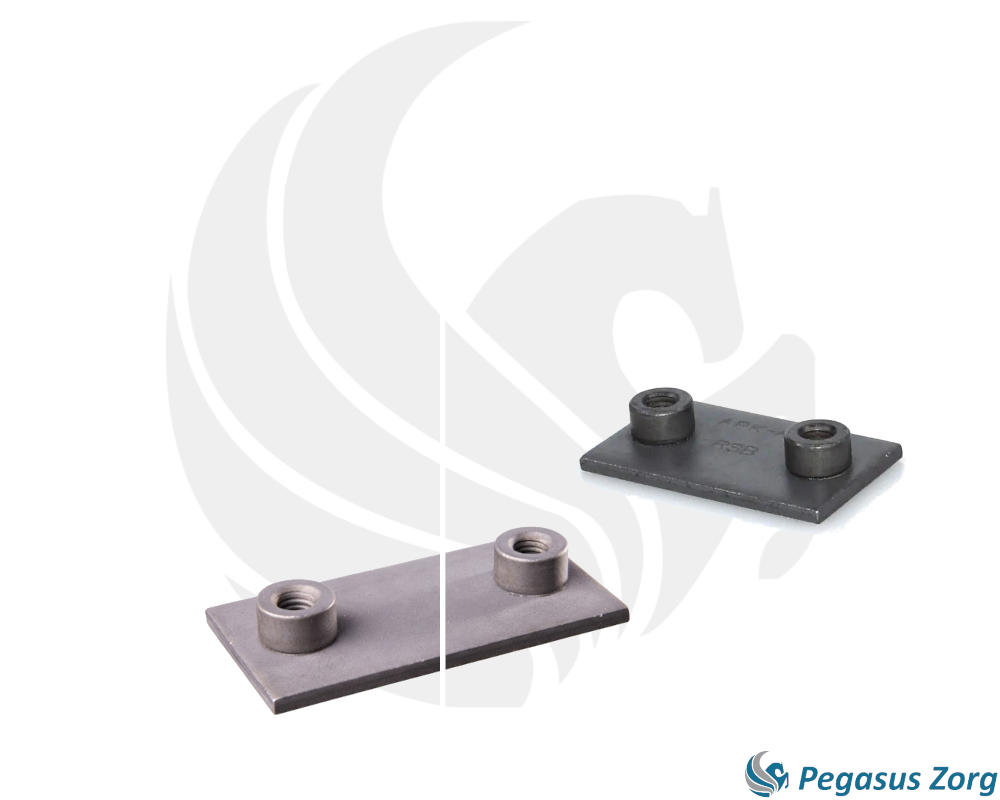 Montageplaat voor klemblok 20-25mm, incl. M6 draadbussen