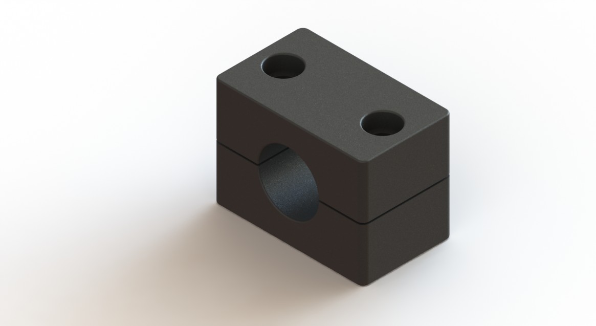 Klemblok leidingbeugel 22mm kunststof zwart (per set)