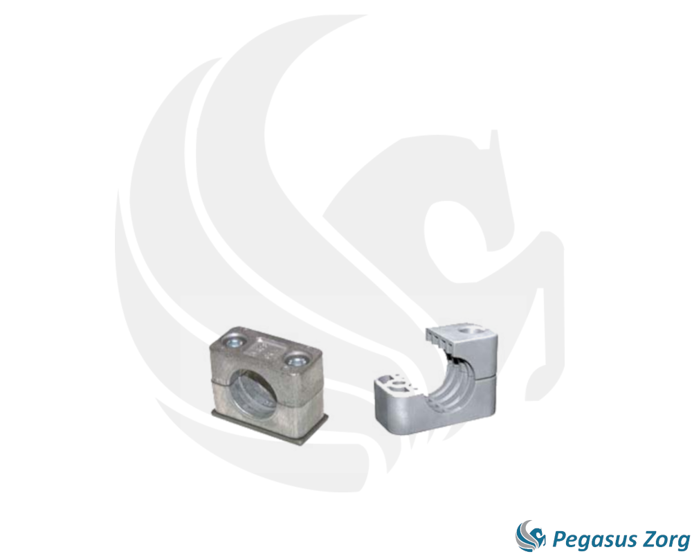 Klemblok leidingbeugel 28mm aluminium (per set)