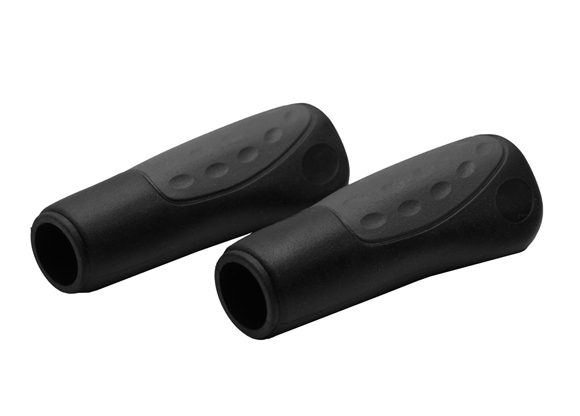 Handvat ergonomisch, 120x22mm (per set) grijs/zwart