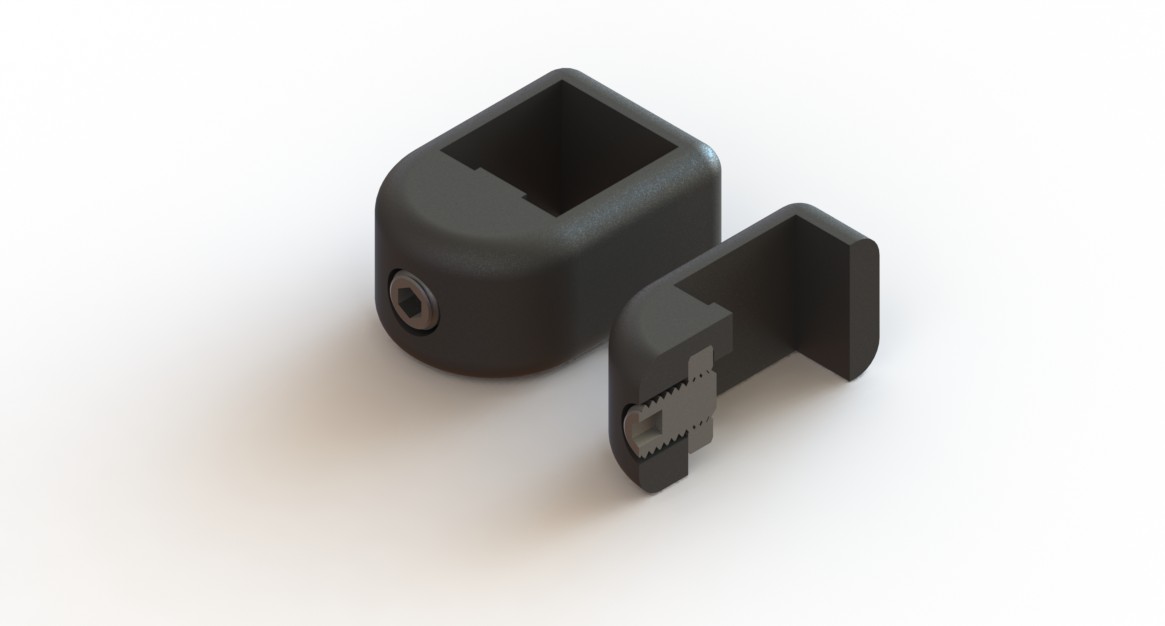 Nok/Stop voor hoofdsteun geleider, 15x15mm (kunststof)
