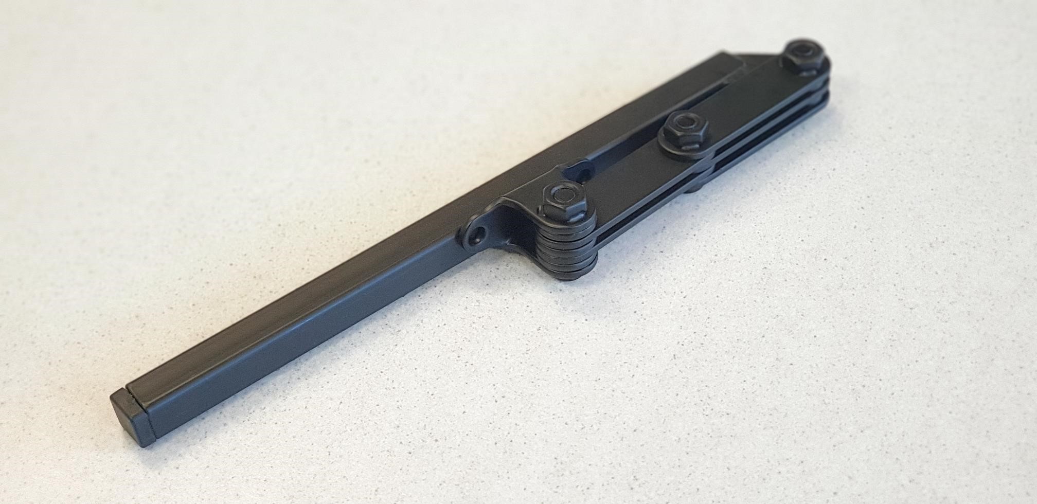Hoofdsteun verstelsysteem 3 scharnierpunten, 15x15mm incl. metalen bevestigingsdeel (verkort 15cm)
