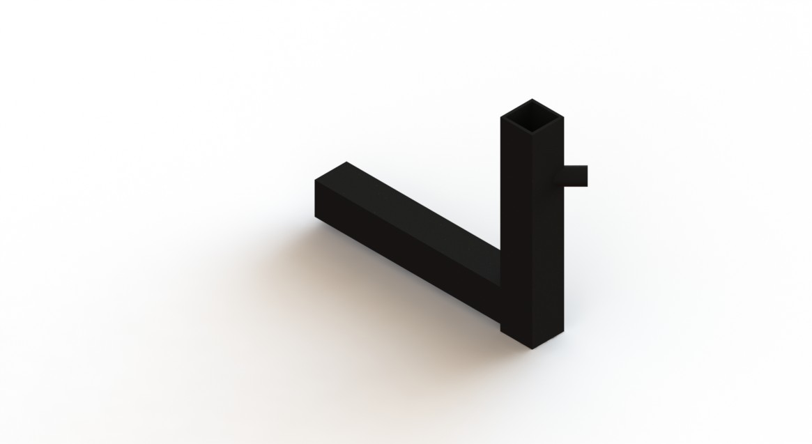 Armsteunhouder links (t.b.v. 25x25mm) zwart - Afbeelding 2