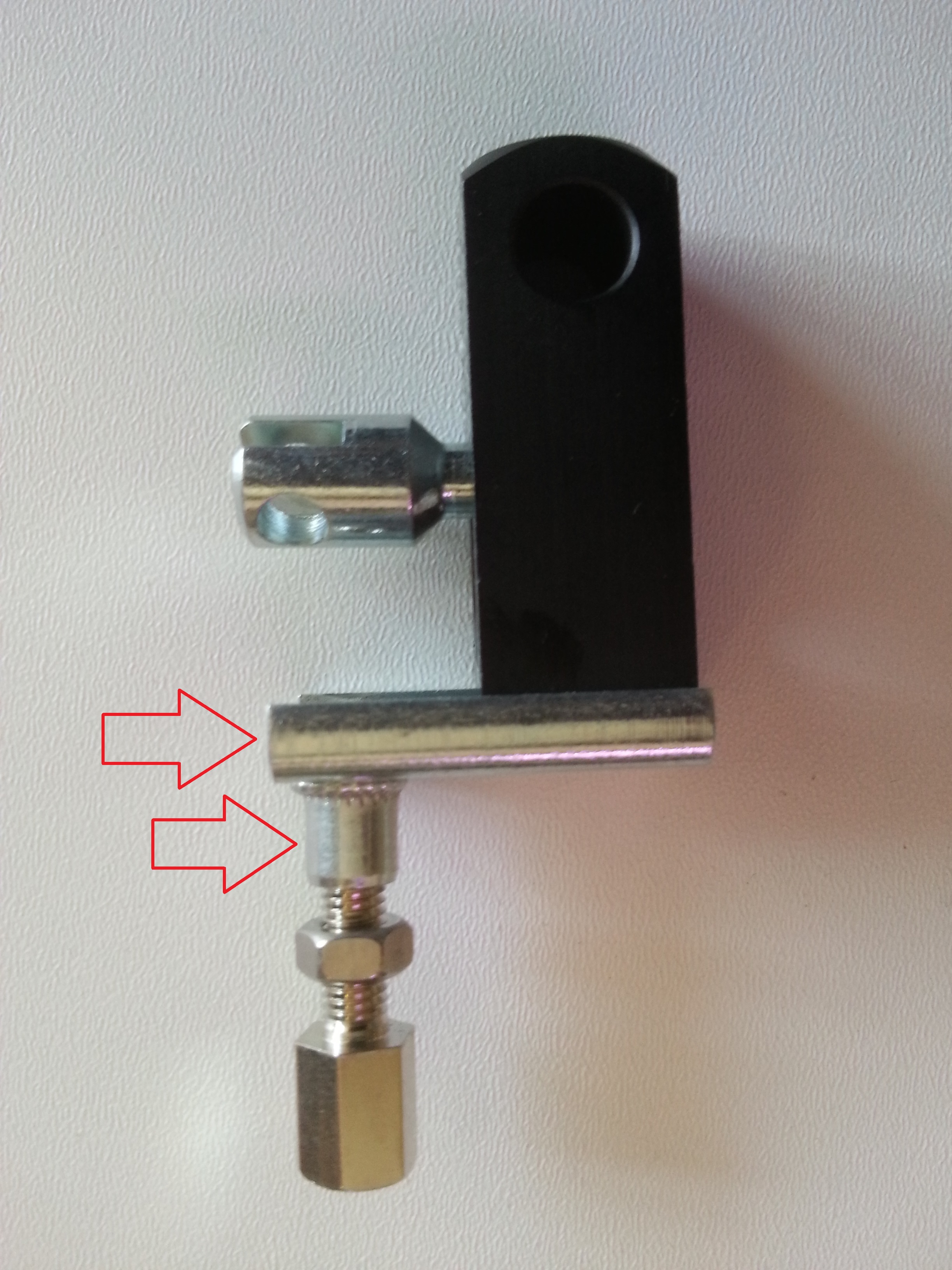 Gasveer bediening onderdeel (Montageplaat) inclusief stelbout M5