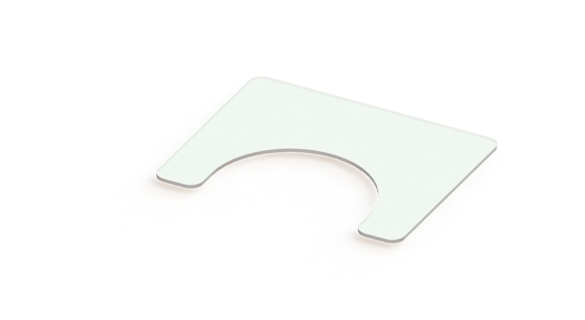 Werkblad (buikuitsparing) 8mm 650 x 490 mm opstaande rand - Afbeelding 2