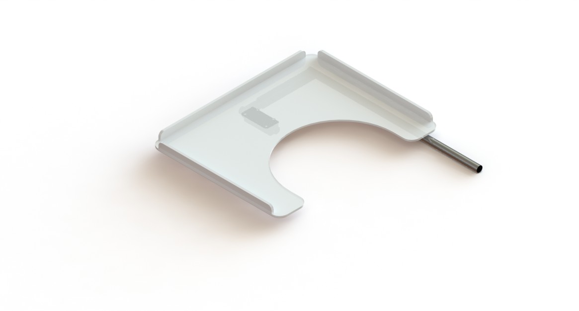 Werkblad (buikuitsparing) 8mm 500 x 490mm opstaande rand - Afbeelding 3