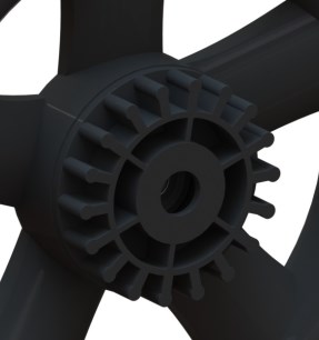 Wiel 12" luchtband grijs, kartelrem - Afbeelding 2