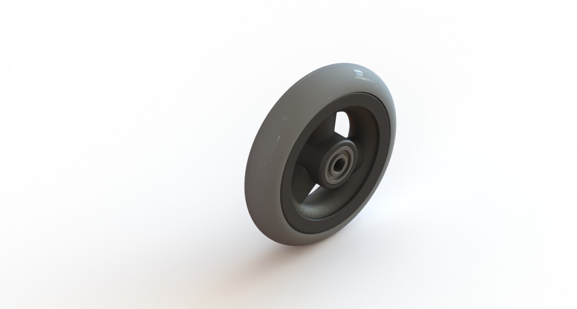 Wiel 125 x 25 (5") PU band, naaflengte: 36mm