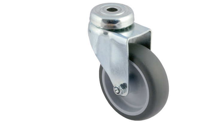 Zwenkwiel 75mm PU ongeremd (10mm) - Afbeelding 3