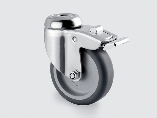 Zwenkwiel 75mm PU geremd (10mm)