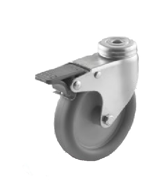 Zwenkwiel 75mm PU geremd (10mm) - Afbeelding 2