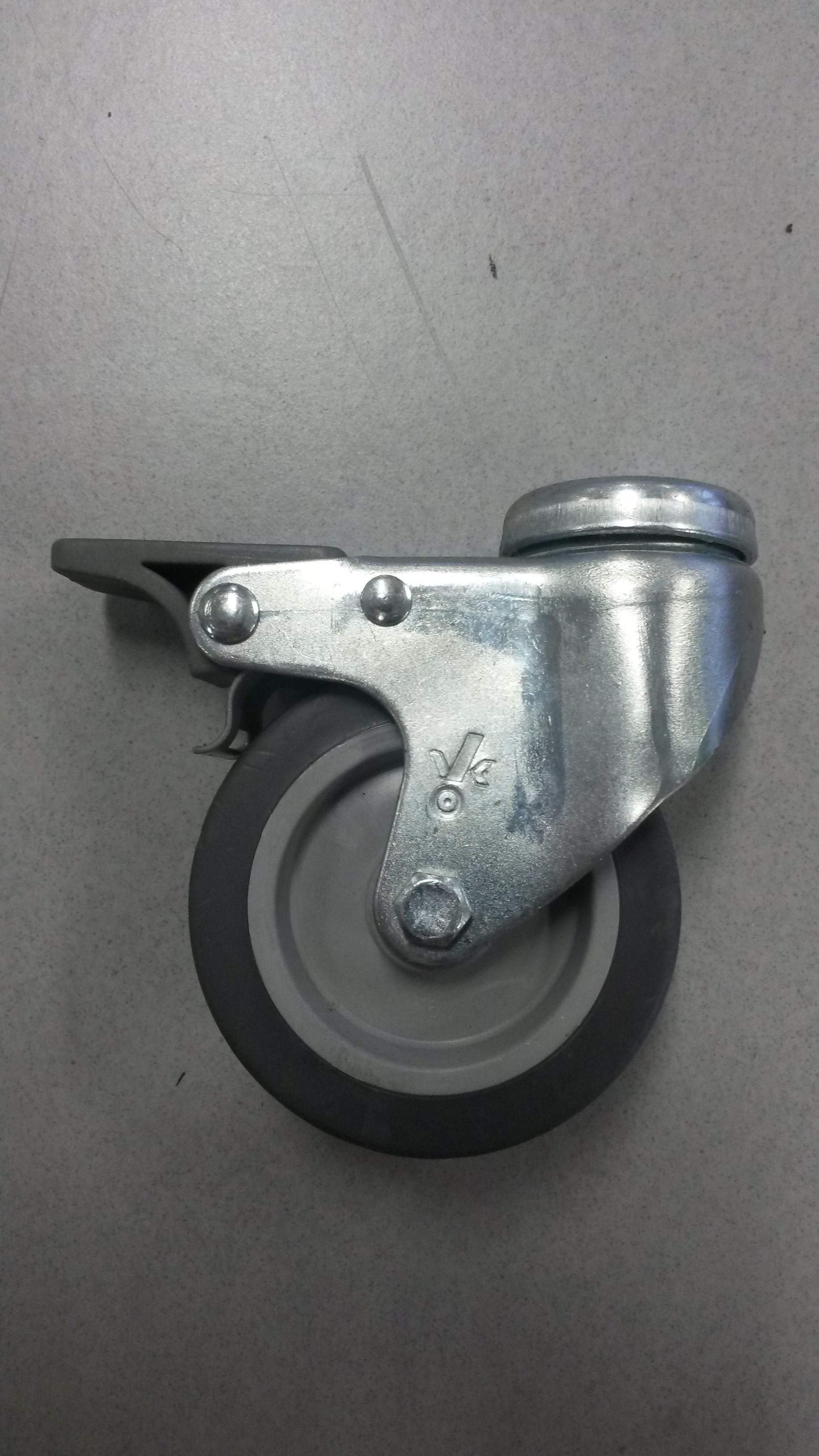 Zwenkwiel 75mm PU geremd (10mm) - Afbeelding 4
