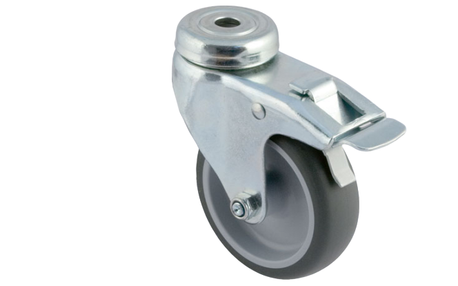 Zwenkwiel 75mm PU geremd (10mm) - Afbeelding 3