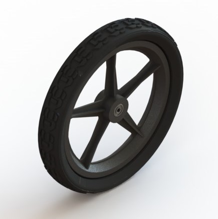 Wiel 16 x 1.9 PU band zwart, 5 spaaks - Afbeelding 5