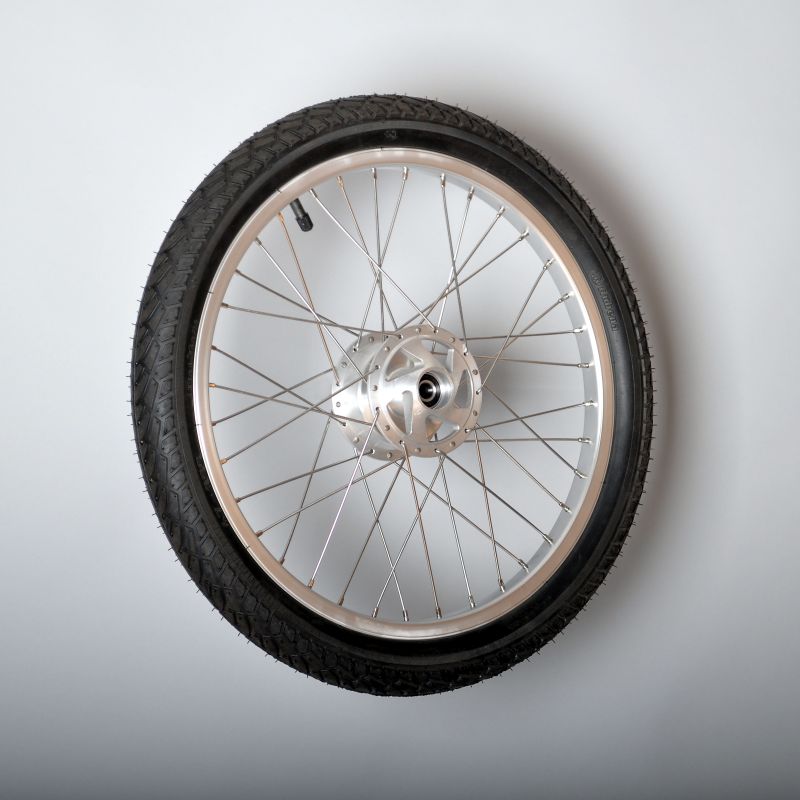 Wiel 16 x 1.75 x 2 (47-305) gespaakt met remnaaf, luchtband grijs - Afbeelding 3