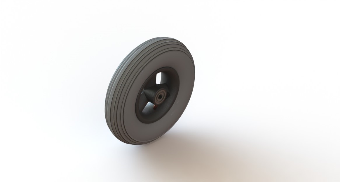 Wiel 200 x 50 (8") luchtband grijs, naaflengte: 60mm - Afbeelding 2