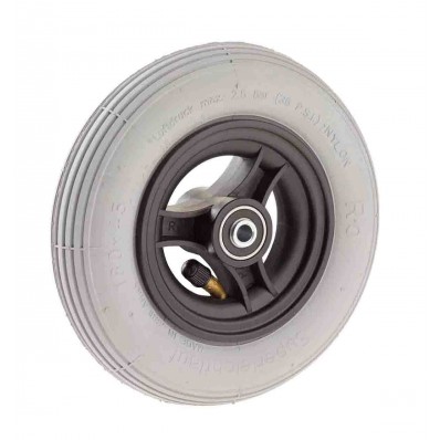 Wiel 200 x 50 (8") luchtband grijs, naaflengte: 60mm - Afbeelding 3