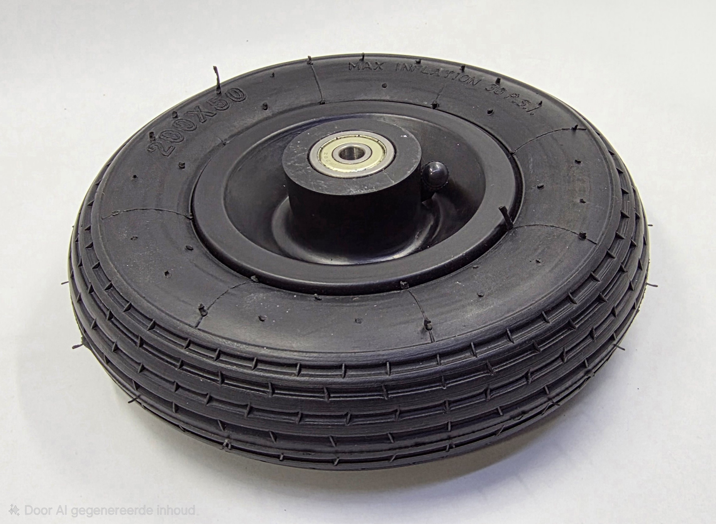 Wiel 200 x 50 (8") luchtband zwart, naaflengte: 12x45mm t.b.v. GoGo (voorwiel) - Afbeelding 2