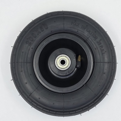 Wiel 200 x 50 (8") luchtband zwart, naaflengte: 12x45mm t.b.v. GoGo (voorwiel)