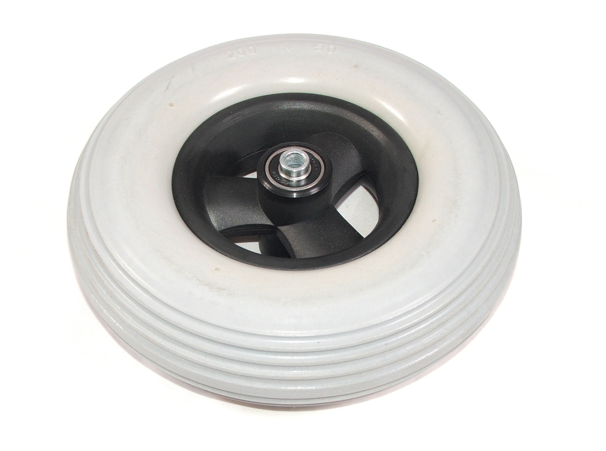 Wiel 200 x 50 (8") PU band, naaflengte 60mm, 45-50 Shore A