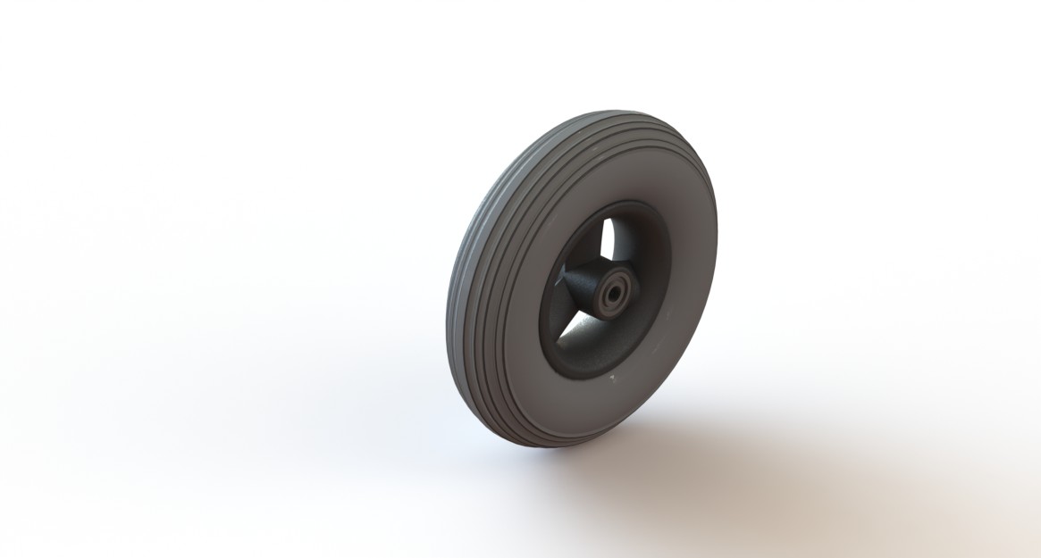 Wiel 200 x 50 (8") PU band, naaflengte 60mm, 45-50 Shore A - Afbeelding 2