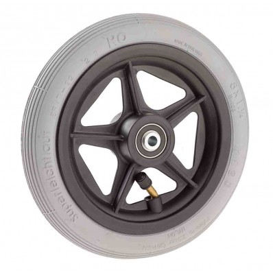 Wiel 200 x 30 (8") luchtband grijs impac, naaflengte: 44mm - Afbeelding 2