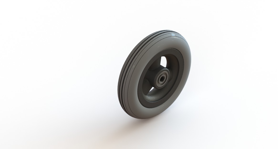 Wiel 150 x 30 (6") PU band, naaflengte: 36mm