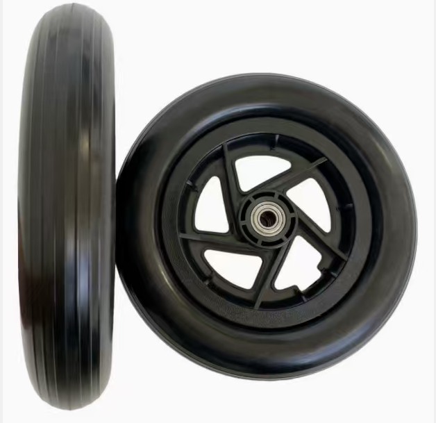 Wiel 250 x 50 PU band zwart, racer profiel, naaf 12x48mm - Afbeelding 2