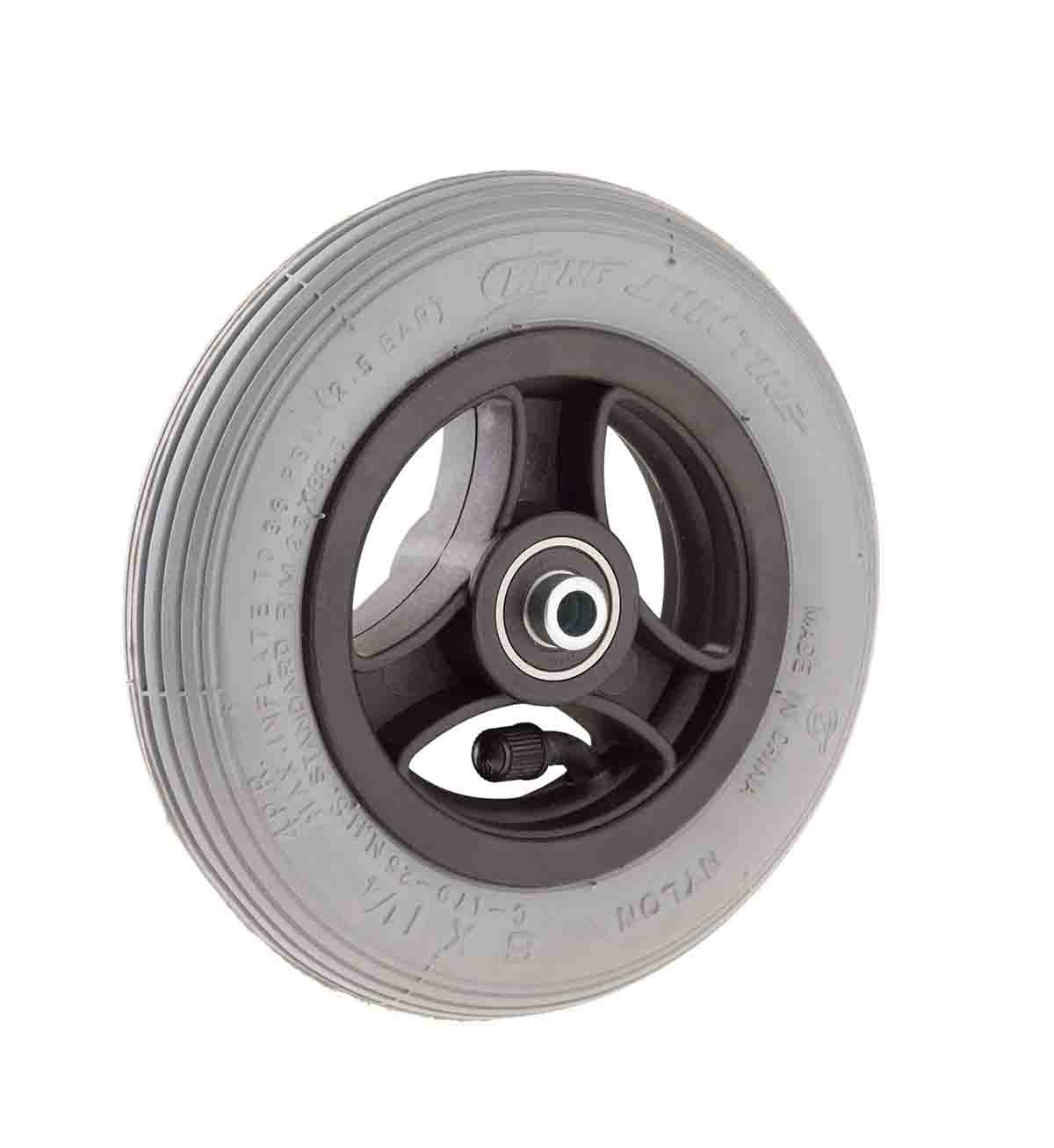 Wiel 150 x 30 (6") luchtband grijs, naaflengte: 32mm (10mm)