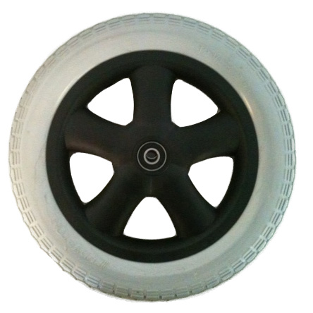 Wiel 12" PU band Zwart, holle spaak, naaf: 12x38mm