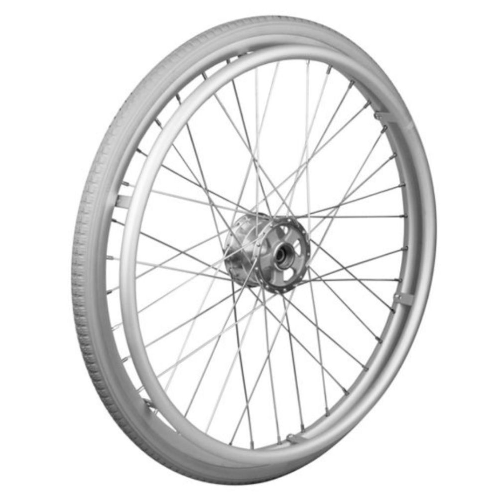Wiel 24" PU band, gespaakt inclusief hoepel en remnaaf
