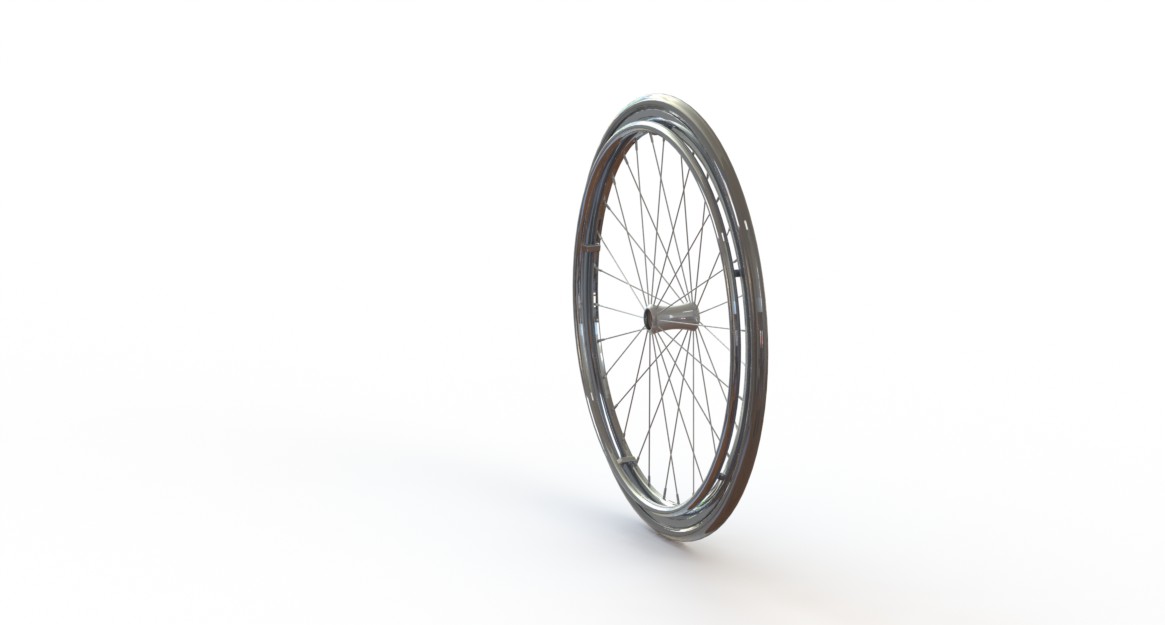 Wiel 22" PU band grijs, gespaakt incl. hoepel