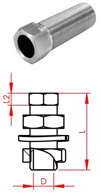 Quick release adapter M16x1 diam.12x50mm - Afbeelding 2