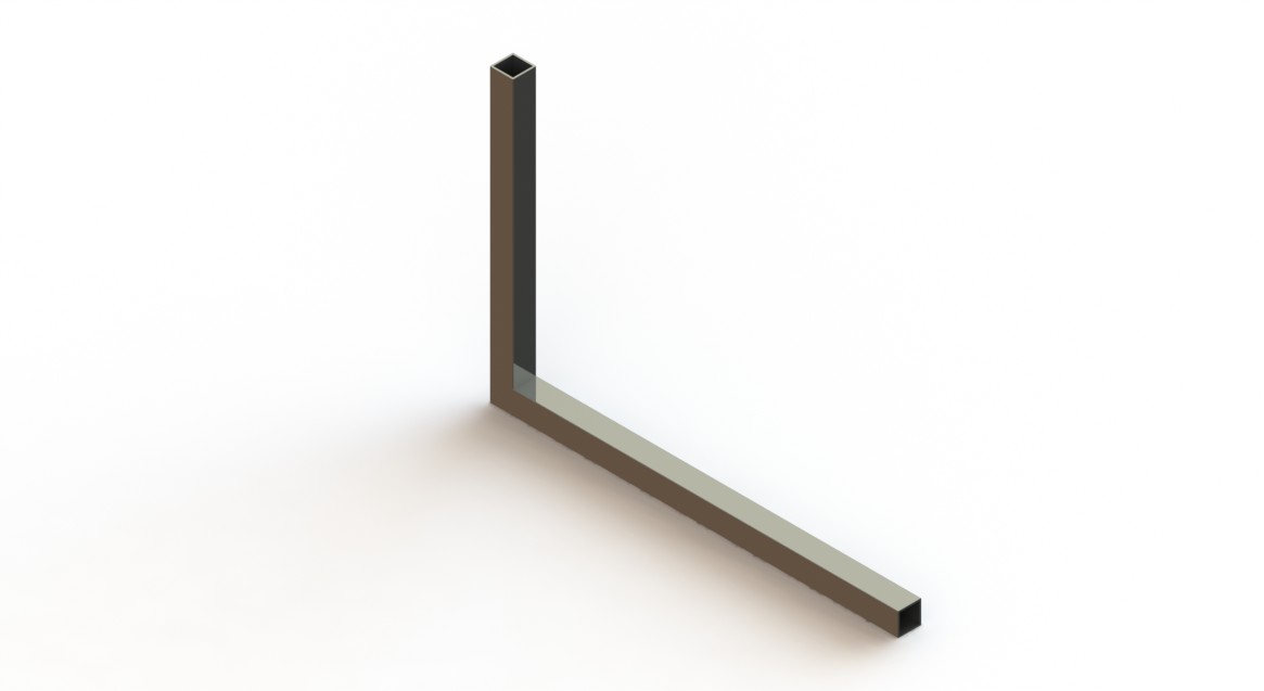 Haakse hoek 896, 250x350-20x20mm, chroom