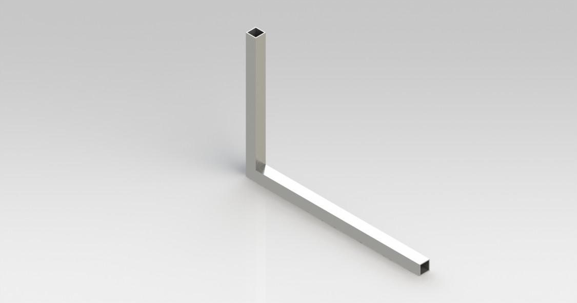 Haakse hoek 896, 250x350-20x20mm, chroom - Afbeelding 3